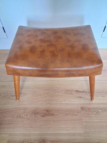 Ottoman - look cuir - vintage