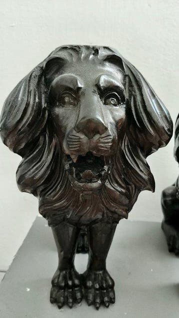 Ornement architectural (2) - Vers 1900 - une paire de lions, Antiek en Kunst