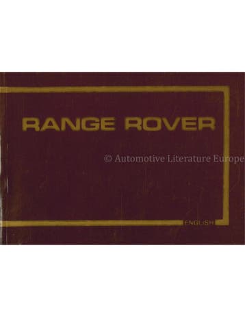 1983 RANGE ROVER CLASSIC INSTRUCTIEBOEKJE ENGELS