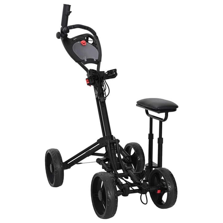 vidaXL Golf Trolley met Zitje Zwart 85 x 67 x 114 cm, Sport en Fitness, Golf, Nieuw, Verzenden