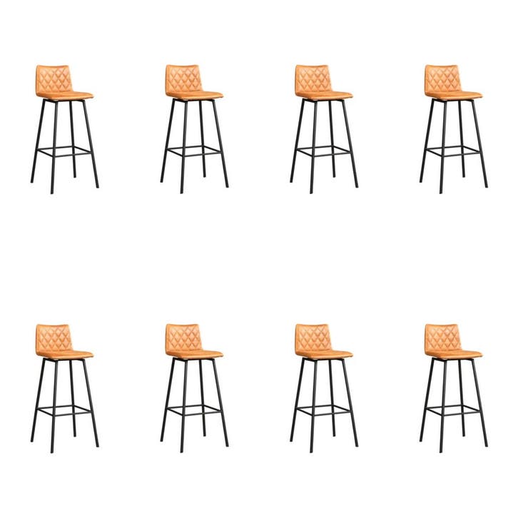 Set van 8 Leren barkrukken Catch hoog - Vintage Cognac, Maison & Meubles, Tabourets de bar, Enlèvement ou Envoi