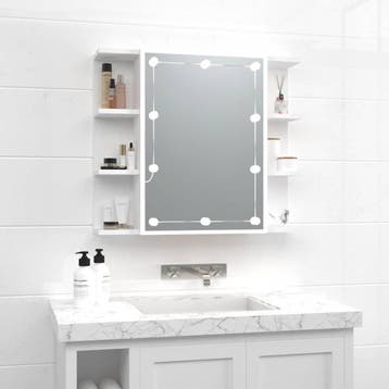 vidaXL Spiegelkast met LED-verlichting 70x16,5x60 cm wit, Verzenden