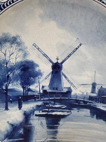 De Porceleyne Fles, Delft - Schotel - Delfts blauw, Antiek en Kunst