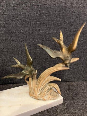 Klok - Art Deco Marmer - 1940-1950, Antiek en Kunst