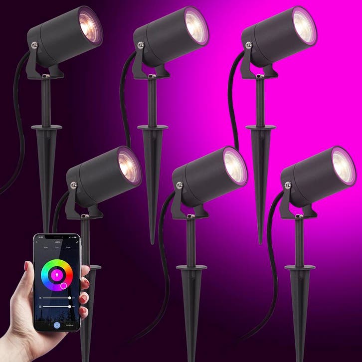 Tuinspots 6x Stark Tuinspot Antraciet met Smart Color LED, Jardin & Terrasse, Éclairage extérieur, Envoi