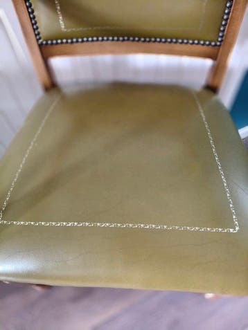 Fauteuil - Hout, kunstleer - Luxury desk chair green, Antiek en Kunst