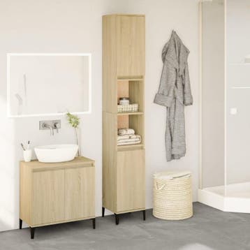 Badkamerkast Sonoma 190cm | Retour deal | Knaller!, (Half)hoge kast, Minder dan 50 cm, Gebruikt, Verzenden