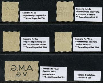 Triest - Venezia Giulia 1945 - Surimpressions déplacées ou, Gestempeld