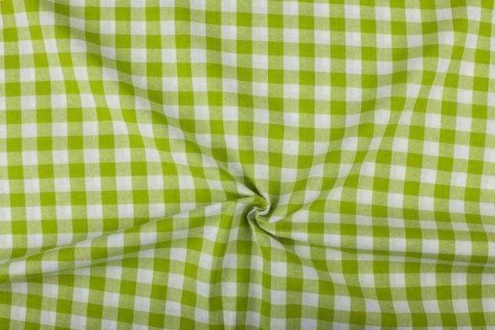 Ruitjesstof limoengroen wit geruit - 18mm geruit, Hobby en Vrije tijd, Stoffen en Lappen, 120 cm of meer, 200 cm of meer, Groen