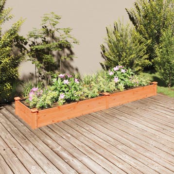 vidaXL Plantenbak verhoogd met voering 240x60x25 cm, Tuin en Terras, Verzenden, Nieuw