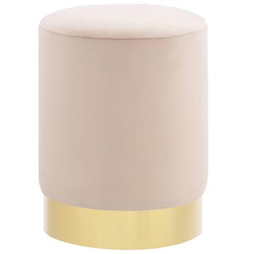 vidaXL Kruk fluweel 28 x 36 cm abrikoos- en goudkleurig, Verzenden