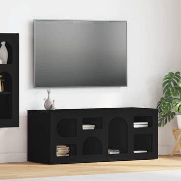vidaXL TV Kast ELST 100 x 35 x 40 cm Zwart Bewerkt hout, Verzenden