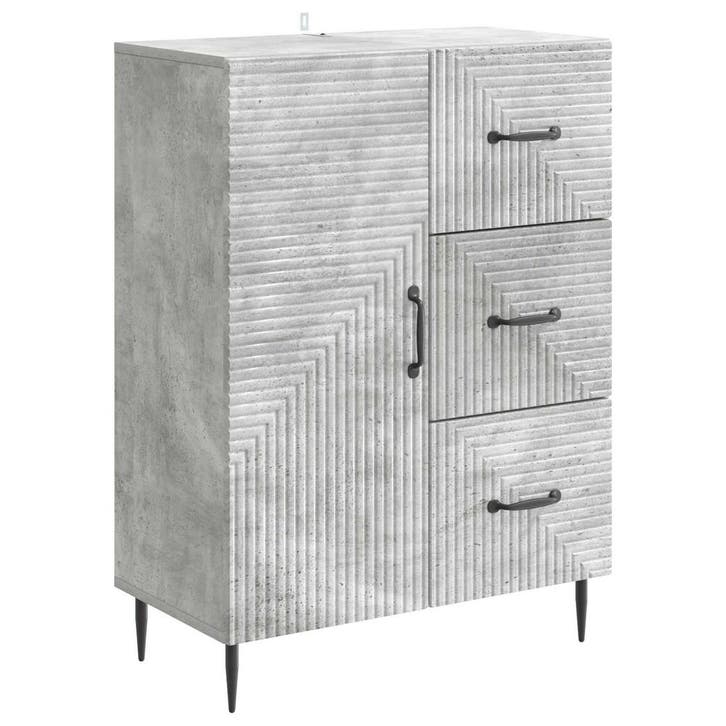 vidaXL Dressoir met lade Betongrijs 66 x 34,5 x 89,5 cm, Huis en Inrichting, Kasten | Dressoirs, Nieuw, Verzenden
