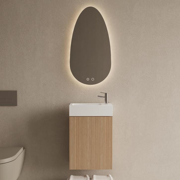 Toiletmeubel Set BWS Riga Licht Eiken Japandi 40 cm Fontein, Bricolage & Construction, Sanitaire, Enlèvement ou Envoi