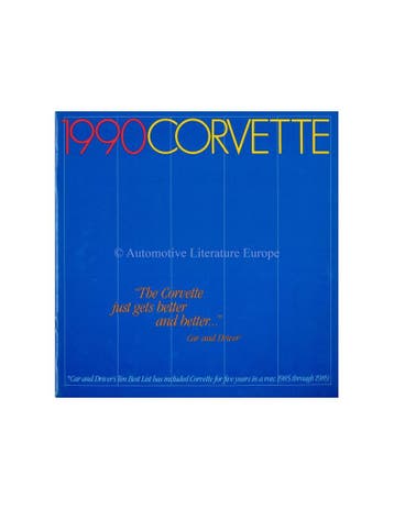 1990 CHEVROLET CORVETTE BROCHURE ENGELS (USA), Livres