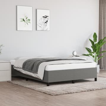 vidaXL Bedframe zonder matras stof donkergrijs 140x190 cm, Verzenden