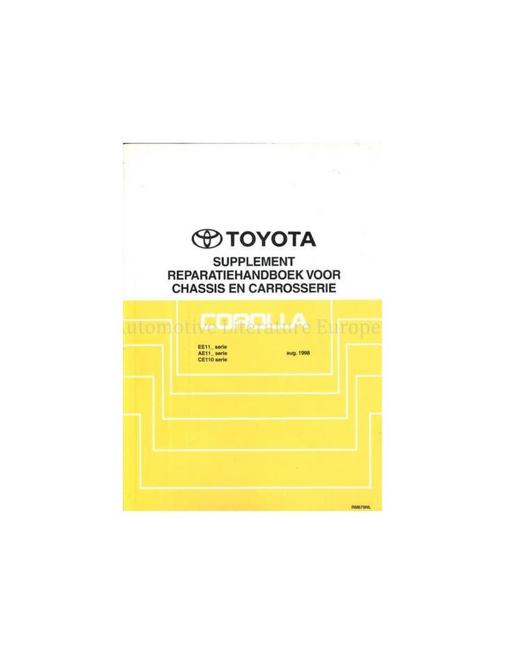 1998 TOYOTA COROLLA (SUPPLEMENT) CHASSIS & CAROSSERIE, Auto diversen, Handleidingen en Instructieboekjes