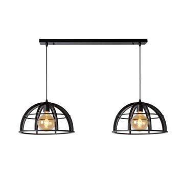 Hanglamp Lucide DIKRA -  - 2xE27 - Zwart -, Verzenden, Nieuw
