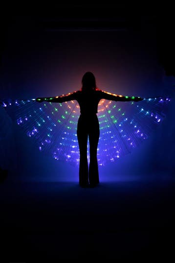 KIMU® Grote Vleugels Parelmoer Led Lampjes Elfje Kostuum Iri, Vêtements | Femmes, Ophalen of Verzenden