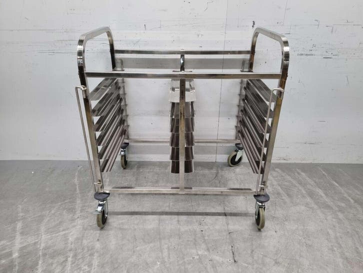 Acier inoxydable Chariot à double étagère 12 x 60/40 cm, Zakelijke goederen, Horeca | Overige, Verzenden