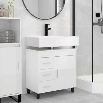vidaXL Badkamer vaniteitsunit Hoogglans Wit 60 x 35 x 60 cm, Verzenden, Nieuw