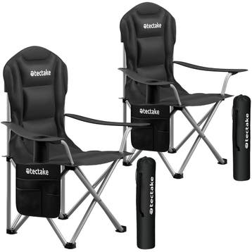 tectake Gestoffeerde campingstoel MTX, opvouwbaar, met beker, Verzenden