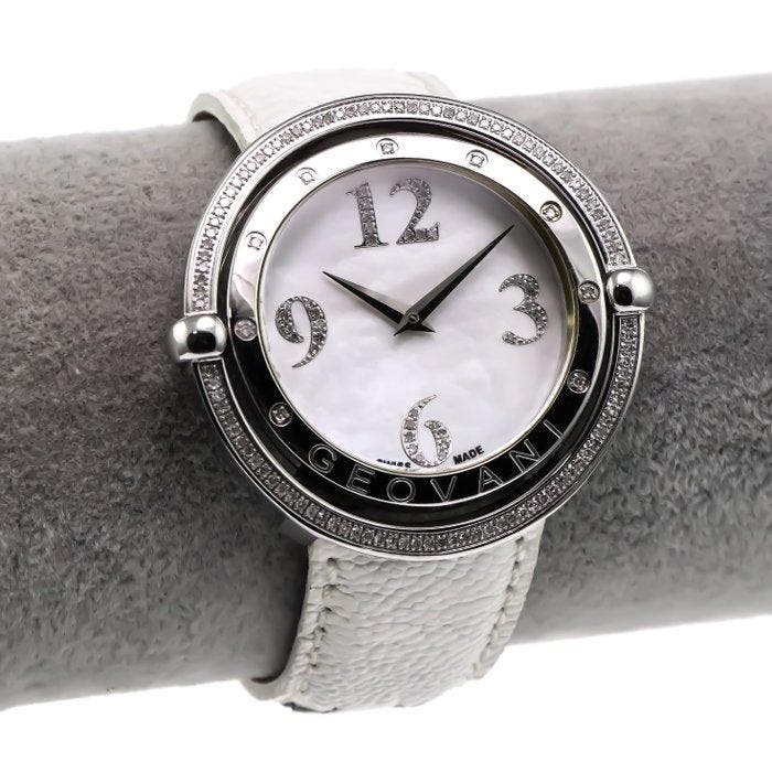 GEOVANI - Swiss Diamond Watch - GOL517-SL-D-7 - White Strap, Bijoux, Sacs & Beauté, Montres | Hommes