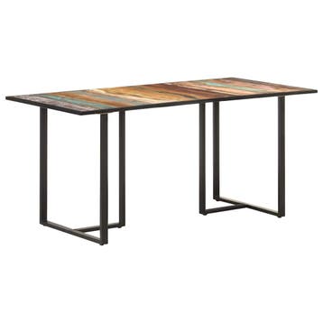 vidaXL Eettafel 160 cm massief gerecycled hout, Verzenden