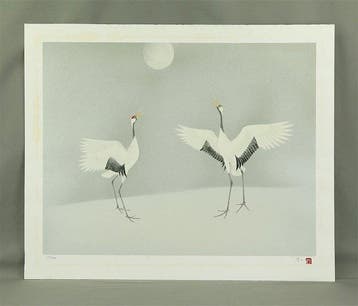 Original Serigraph - Tancho(Red-crowned Crane) -