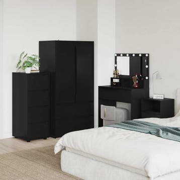 vidaXL Opbergkast 40 x 48 x 105 cm Bewerkt hout Zwart, Verzenden, Nieuw