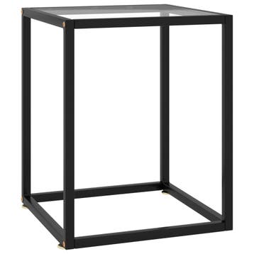 vidaXL Salontafel met gehard glas 40x40x50 cm zwart, Huis en Inrichting, Tafels | Salontafels, Verzenden, Nieuw