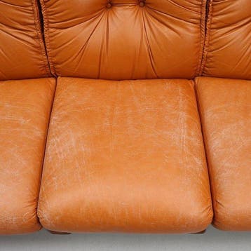 Sofa - Leder - Een driezitsbank en twee bijpassende