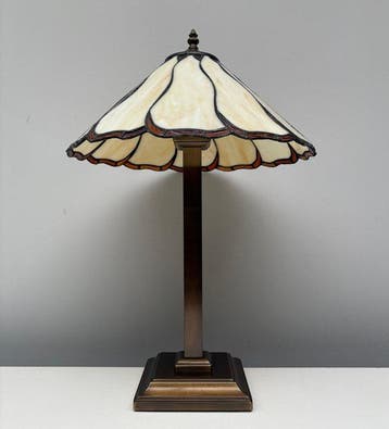 Lampe de table - Verre, Laiton - lampe de table au style