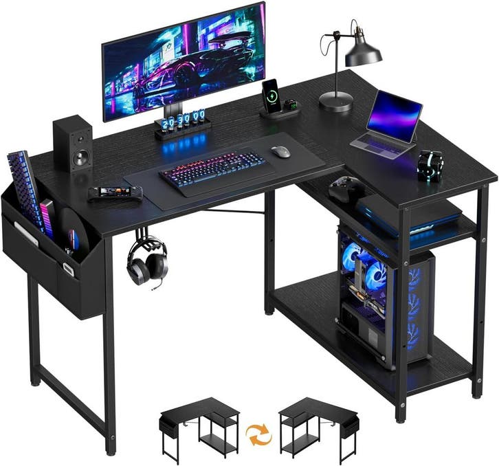Bureau - Computertafel - Computerbureau - 110x80 cm - Zwart, Huis en Inrichting, Bureaus, Nieuw, Verzenden