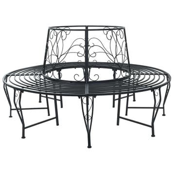 vidaXL Boom Bank 8-Aantal zitplaatsen Ø 160 x 89 cm Staal, Verzenden, Nieuw