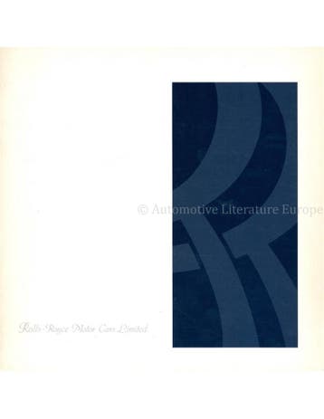 1992 ROLLS ROYCE PROGRAMMA BROCHURE ENGELS