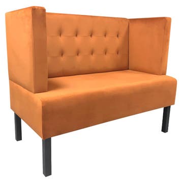 Horeca Bank | QUEEN | Fluweel/Hout | Cognac | Wengé Poten |, Verzenden, Nieuw in verpakking