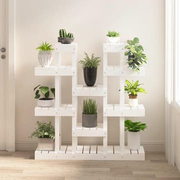 vidaXL Plantenstandaard wit 104,5x25x109,5 cm massief, Verzenden, Nieuw