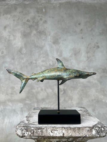 Sculpture, NO RESERVE PRICE - Bronze patinated Hammerhead