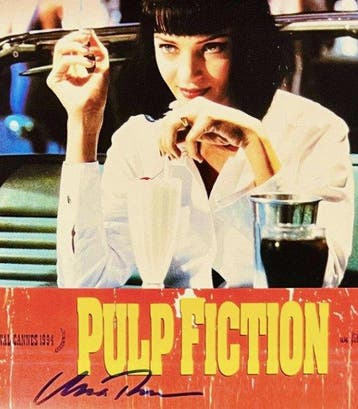 Pulp Fiction - Uma Thurman - 28x35 cm Photo Signed in Person, Nieuw