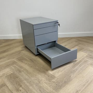ladeblok 4 lades en sleutel (hxbxd) 52x42x58 cm, grijs, Gebruikt, Metaal