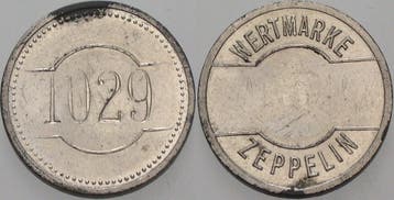 Zinnmedaille, vernickelt ohne Jahr Luftfahrt, Postzegels en Munten, Verzenden