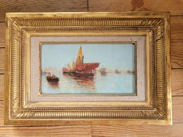 Attributed to Ferdinand Legout-Gerard - Scène de Port, Antiek en Kunst, Kunst | Schilderijen | Klassiek