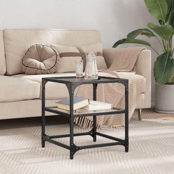 vidaXL Salontafel met transparant glazen blad 40x40x45 cm, Huis en Inrichting, Verzenden, Nieuw
