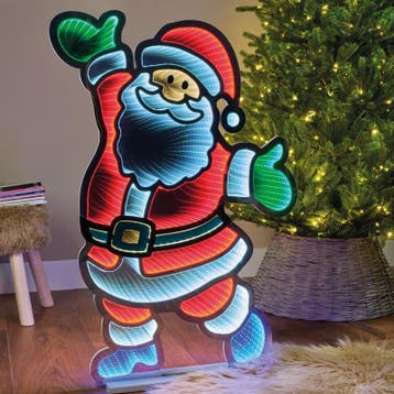 Décoration lumineuse Père Noël avec LED effet miroir infini, Divers, Noël, Verzenden, Neuf