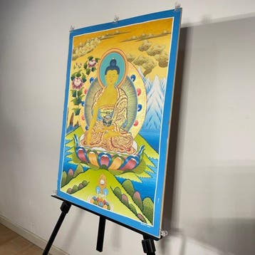 Sakyamuni Buddha seated on a Lotus Trone - 60.3X45 cm -