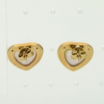 Boucles doreilles - 14 carats Or jaune - Bouton perlé en
