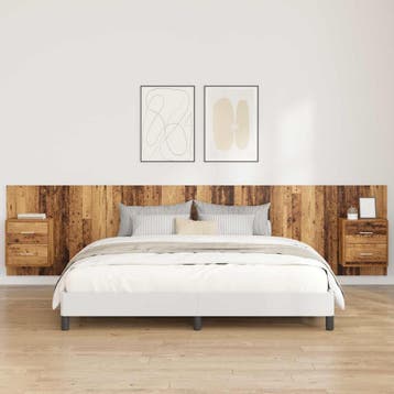 vidaXL Hoofdeinde Met Kast met lade 3 pcs Oud Hout Bewerkt, Verzenden, Nieuw