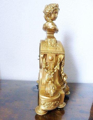 Pendule de cheminée - Foissey Fils - Bologne - Bronze -, Antiek en Kunst