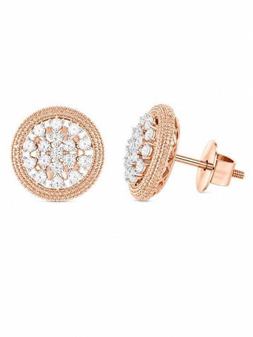 Oorbellen - 14 karaat Roségoud - 1.52ct. tw. Diamant, Handtassen en Accessoires, Nieuw